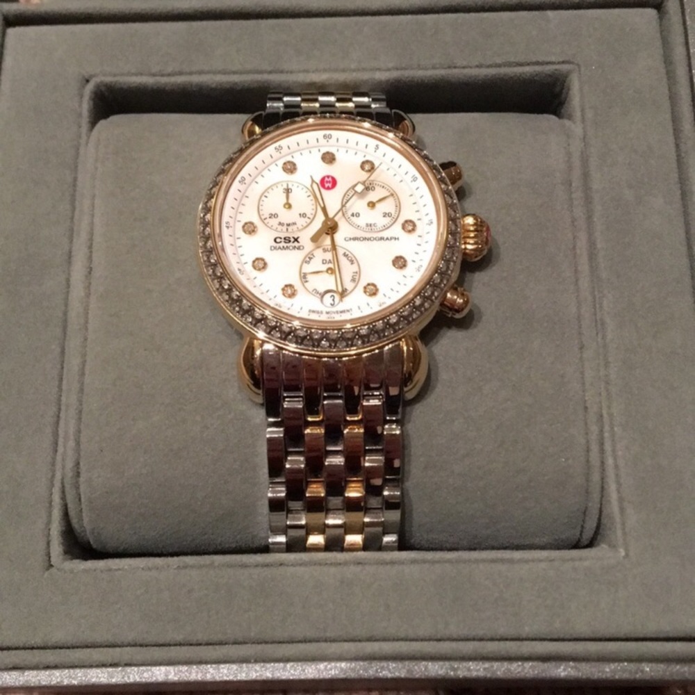 Michele CSX 36 mm two toned with diamonds
